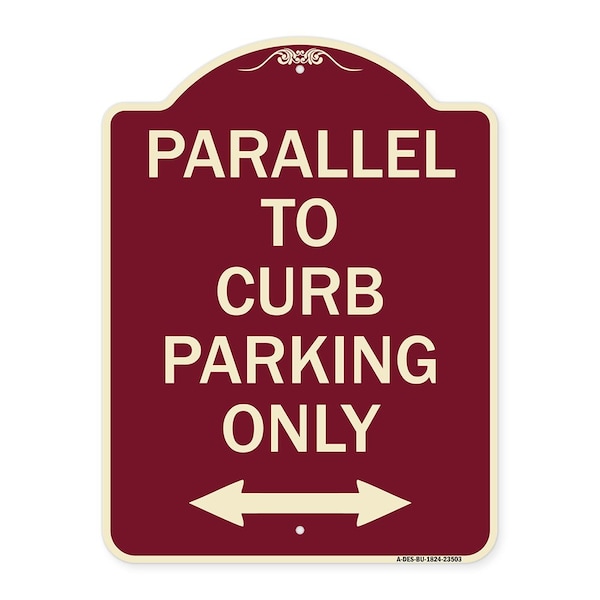 Signmission Parallel to Curb Parking W/ Bidirectional Arrow Heavy-Gauge Aluminum Sign, 24" x 18", BU-1824-23503 A-DES-BU-1824-23503 - main